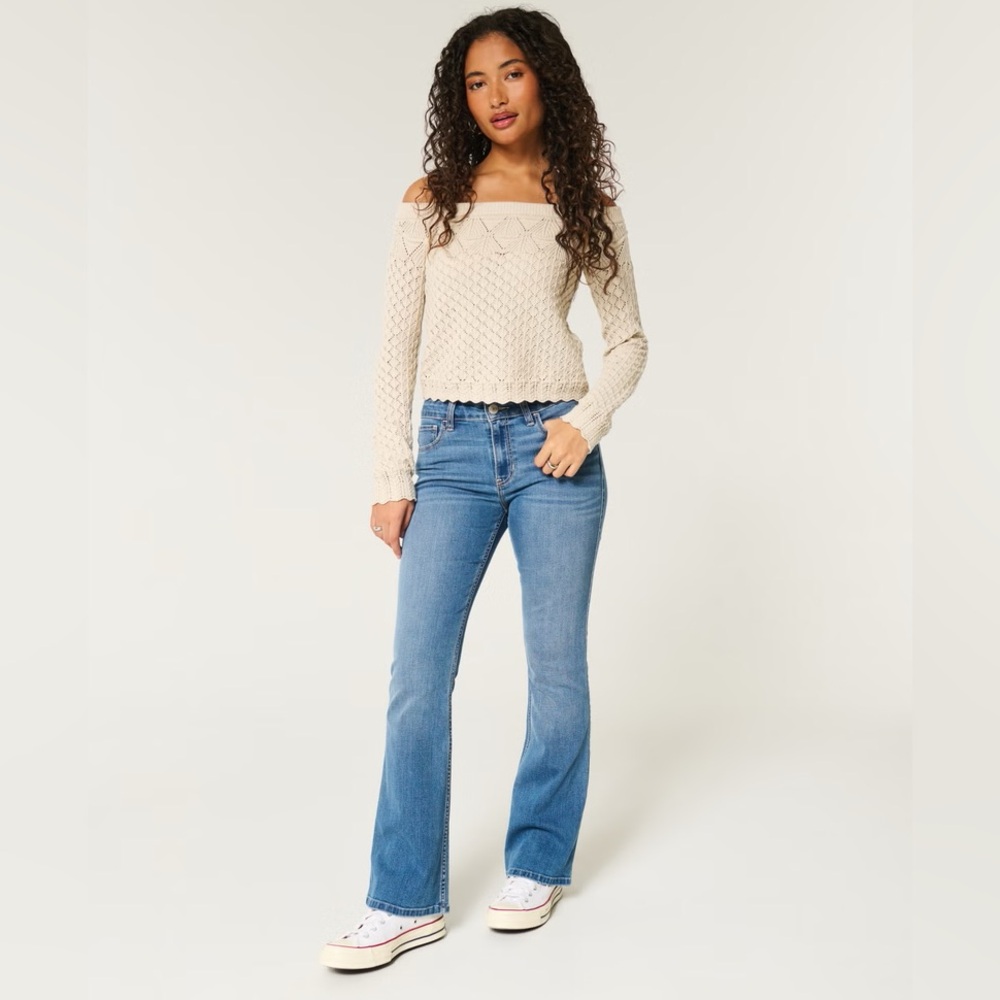 Hollister Bootcut Mini Flare Jeans Medium Wash Size 2 Long